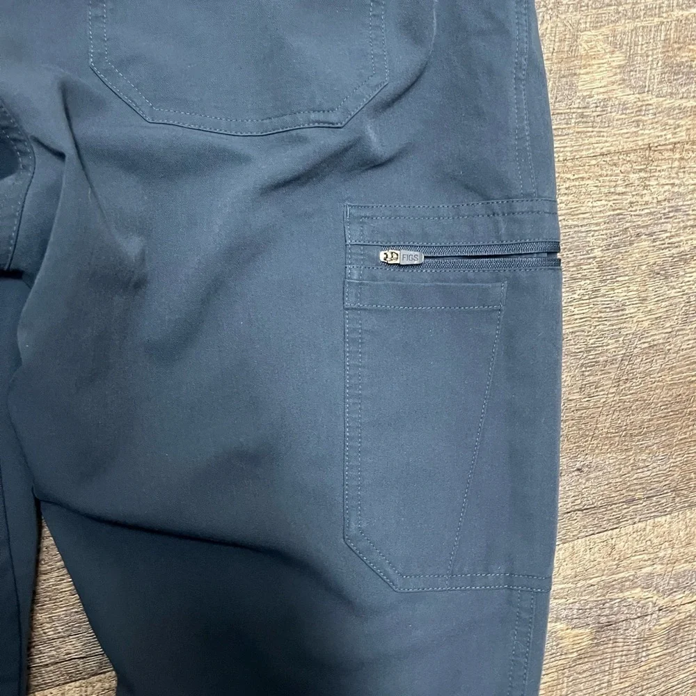Figs Blue Cargo Pants with Elastic Waistband
